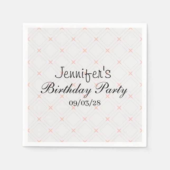 Servilleta De Papel Pastel y Crema Geométrica (Anverso)