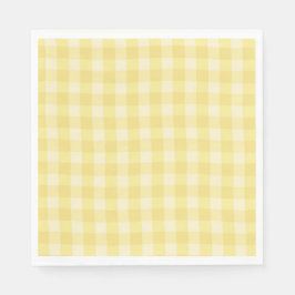 Servilleta De Papel Pastel Yellow Gingham Print Plaid