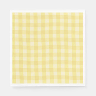 Servilleta De Papel Pastel Yellow Gingham Print Plaid