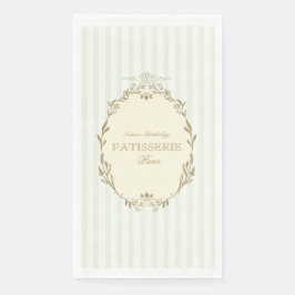 Servilleta De Papel Pastelería Francesa Parisina Vintage Verde Fiesta