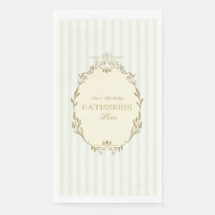 Servilleta De Papel Pastelería Francesa Parisina Vintage Verde Fiesta