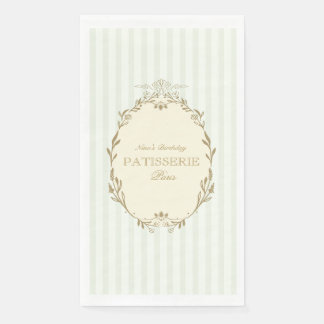 Servilleta De Papel Pastelería Francesa Parisina Vintage Verde Fiesta