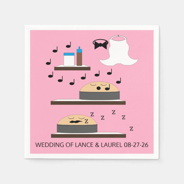 Servilleta De Papel Pasteles Bodas sin congelar: (Anverso)