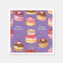 Servilleta De Papel Pasteles con velas, de Natasha Us