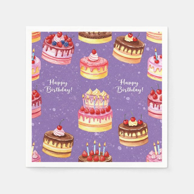 Servilleta De Papel Pasteles con velas, de Natasha Us (Anverso)