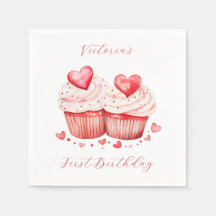 Servilleta De Papel Pasteles rosa de color de agua y fiesta de cumplea