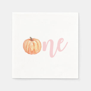 Servilleta De Papel Pastelito de calabaza cumpleaños uno rosa pastel