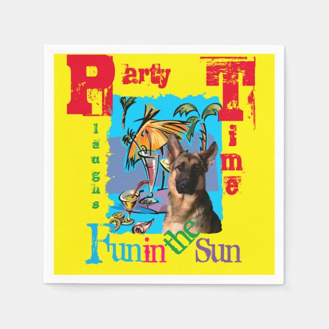 Servilleta De Papel Pastor alemán (Anverso)