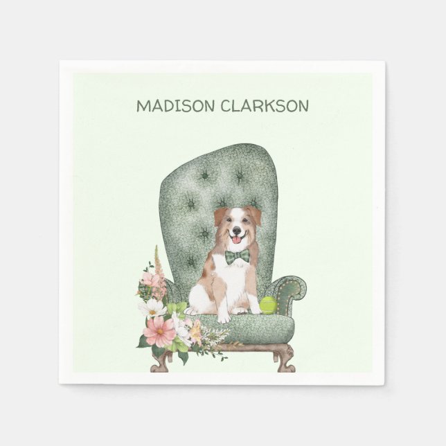 Servilleta De Papel Pastor australiano lindo en la presidencia (Anverso)