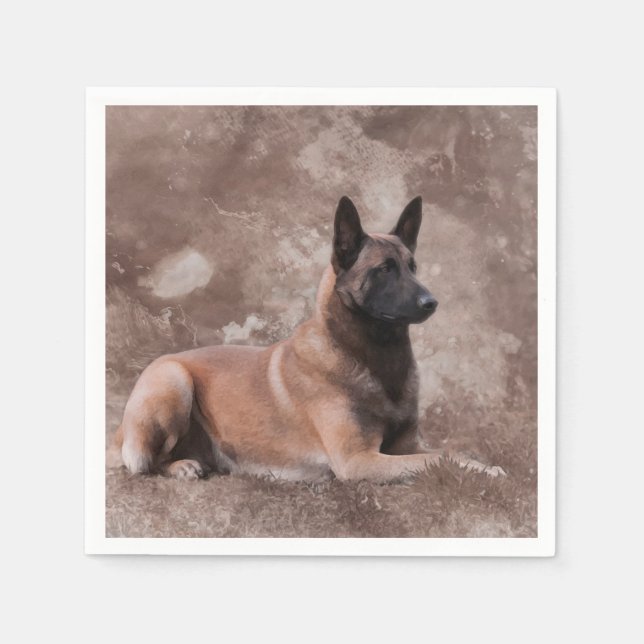 Servilleta De Papel Pastor belga de Malinois - Mechelaar (Anverso)