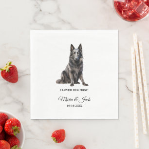Servilleta De Papel Pastor Belga Perro Cóctel Boda 