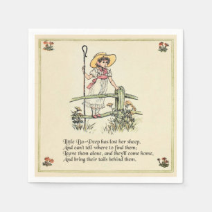 Servilleta De Papel Pastorcita Bo-Peep: Clásico de Kate Greenaway para