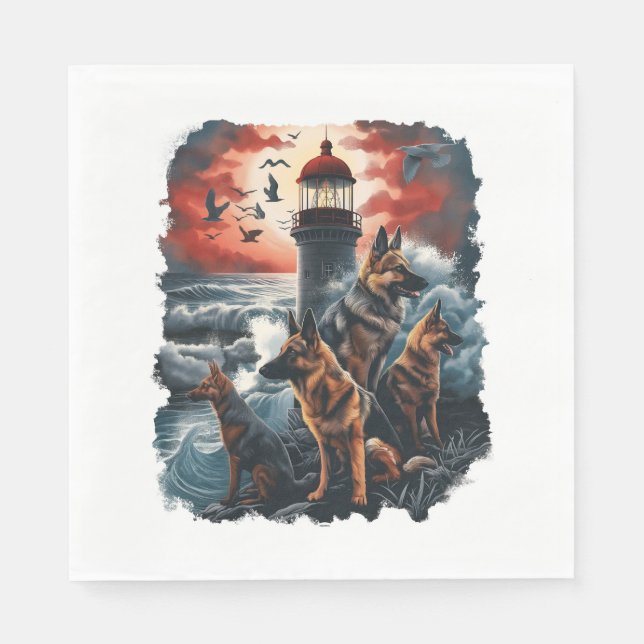 Servilleta De Papel Pastores alemanes guiando a las almas perdidas (Anverso)