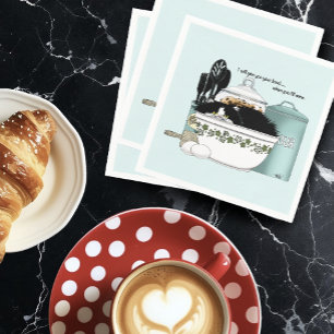 Servilleta De Papel Pastry Cat Blue