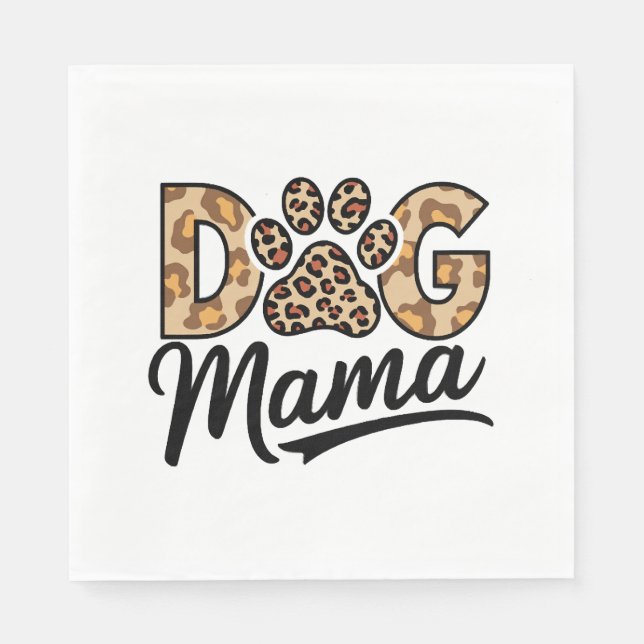 Servilleta De Papel Pata de estampado de leopardo amante de perros (Anverso)
