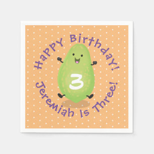 Servilleta De Papel Pata de papaya verde dulce personalizado ilustraci