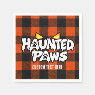 Servilleta De Papel Patas Embrujadas Plaid Naranja y Negro Halloween
