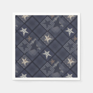 Servilleta De Papel Patchado azul