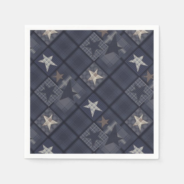 Servilleta De Papel Patchado azul (Anverso)