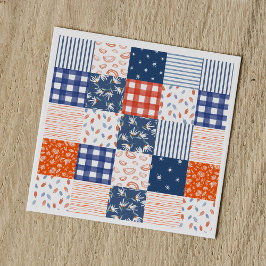 Servilleta De Papel Patchwork 4 de julio Azul Blanco Rojo