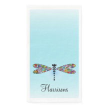 Patchwork floral Damselfly Guest Toallas Napkins