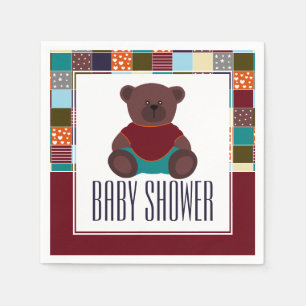 Servilleta De Papel Patchwork Teddy Bear, Baby Shower