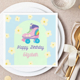 Servilleta De Papel Patinaje deportivo Retro Roller Happy Birthday Dai