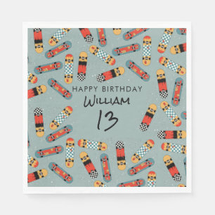 Servilleta De Papel Patinaje Retro Skateboard Blue Guay Skateboarding