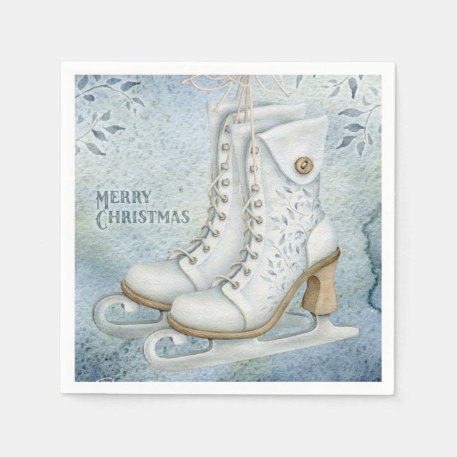 Servilleta De Papel Patinaje sobre hielo para navidades (Anverso)