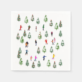 Servilleta De Papel Patinaje sobre hielo Pine Playa navidades de patin