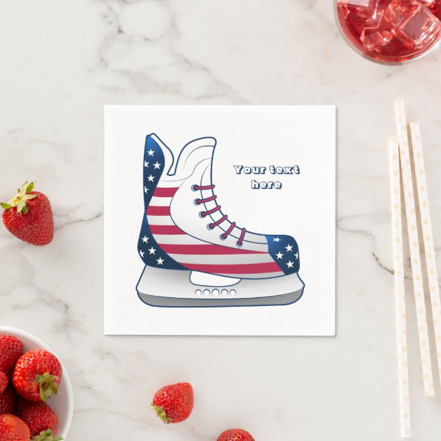 Servilleta De Papel Patines de Hockey USA (In situ)