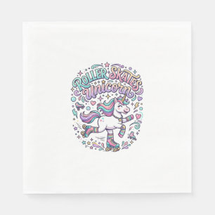 Servilleta De Papel Patines Unicornio Unicornio Estilo Retro Gráfico 