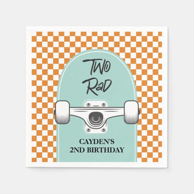 Servilleta De Papel Patineta Two Rad cumpleaños 2 (Anverso)