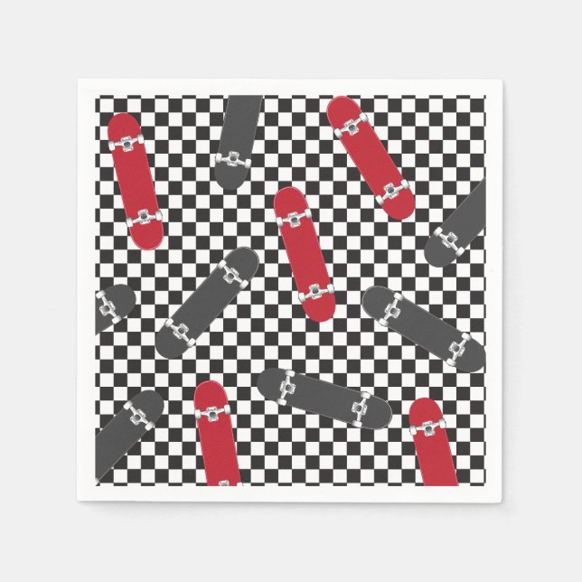 Servilleta De Papel Patineta Vamos a patearla Cumpleaños (Anverso)