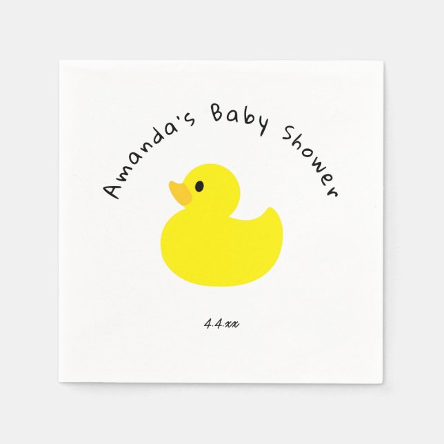 Servilleta De Papel Pato amarillo - Baby Shower (Anverso)