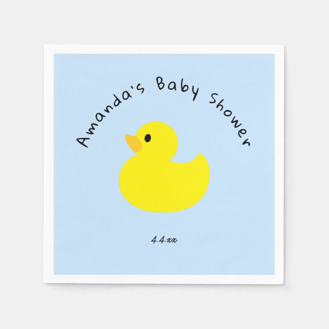 Servilleta De Papel Pato Amarillo - Baby Shower (Anverso)