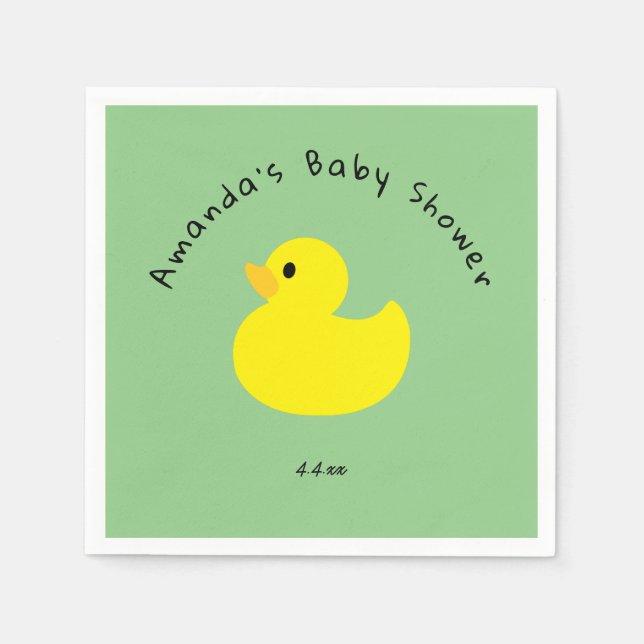 Servilleta De Papel Pato amarillo - Baby Shower (Anverso)