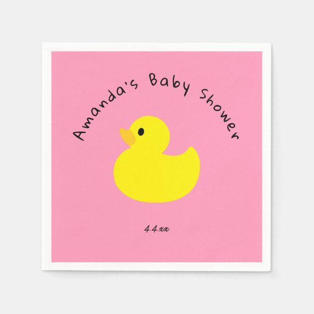 Servilleta De Papel Pato amarillo - Baby Shower (Anverso)