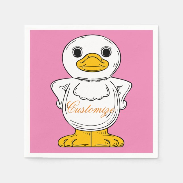 Servilleta De Papel Pato Blanco Pequeño Standing Thunder_Cove (Anverso)