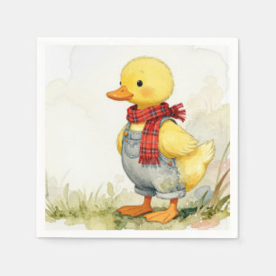 Servilleta De Papel Pato de acuarela con overoles