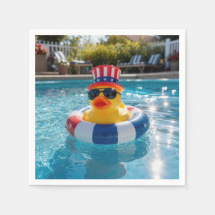 Servilleta De Papel Pato de goma patriótico en piscina