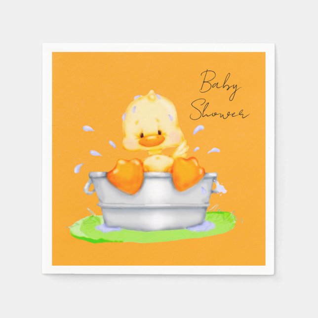 Servilleta De Papel Pato en un Baby Shower Tub (Anverso)