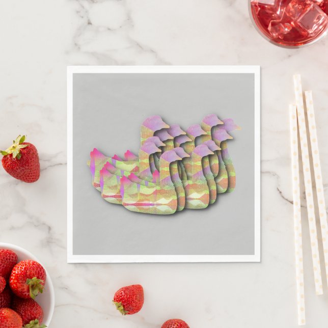 Servilleta De Papel Patos De Vida Silvestre En Una Manada (In situ)