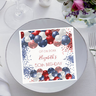 Servilleta De Papel Patria de cumpleaños patriótica Estados Unidos ban