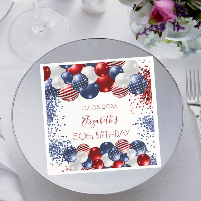 Servilleta De Papel Patria de cumpleaños patriótica Estados Unidos ban (Subido por el creador)