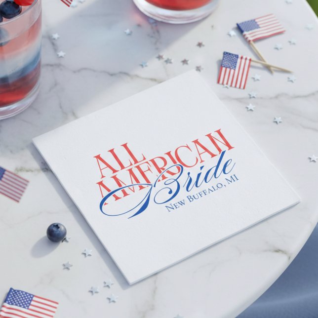 Servilleta De Papel Patriotic All American Bride Bachelorette (Patriotic All American Bride Bachelorette Napkins)
