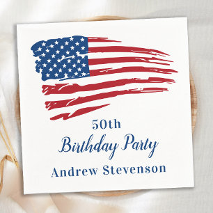 Servilleta De Papel Patriotic American Flag 50th Birthday Party