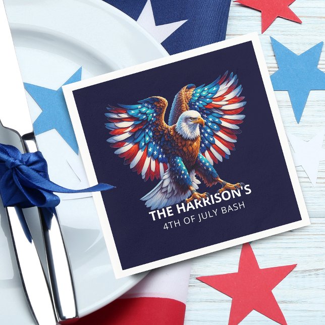 Servilleta De Papel Patriotic Eagle USA 4 de julio (Patriotic Eagle USA 4th of July Napkins)