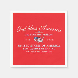 Servilleta De Papel Patriotic God Bless America 250 Semiquincentennial