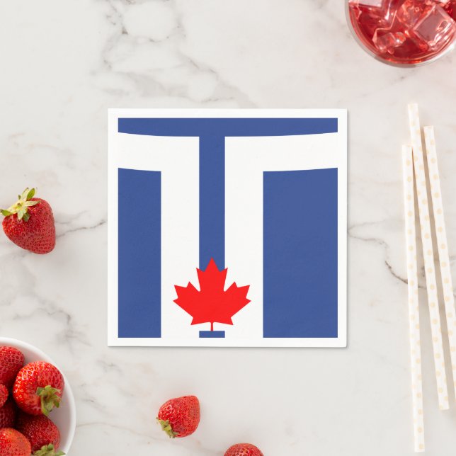 Servilleta De Papel Patriotic paper napkins with flag of Toronto (In situ)
